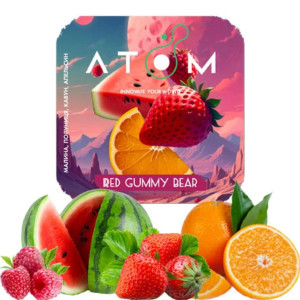 Табак Atom Red Gummy Bear (Малина, Клубника, Арбуз, Апельсин) 200 грамм