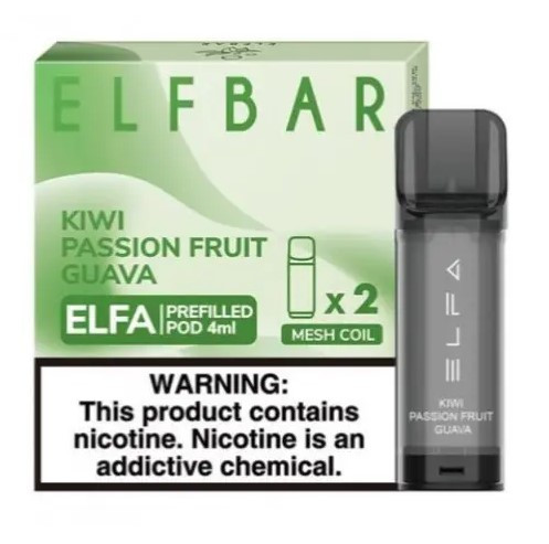 Картридж Elf bar ELFA 4ml Kiwi Passion Fruit Guava (Киви, Маракуйя, Гуава)  