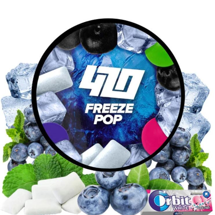 Табак 420 Dark Line Freeze Pop (Жвачка, Лед, Черника) 100 грамм в интернет магазине кальянов фото 1