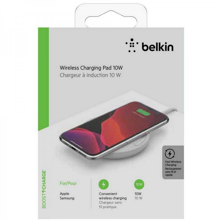 Беспроводное зарядное устройство Belkin Pad Wireless Charging Qi, 10W, white в интернет магазине кальянов фото 8