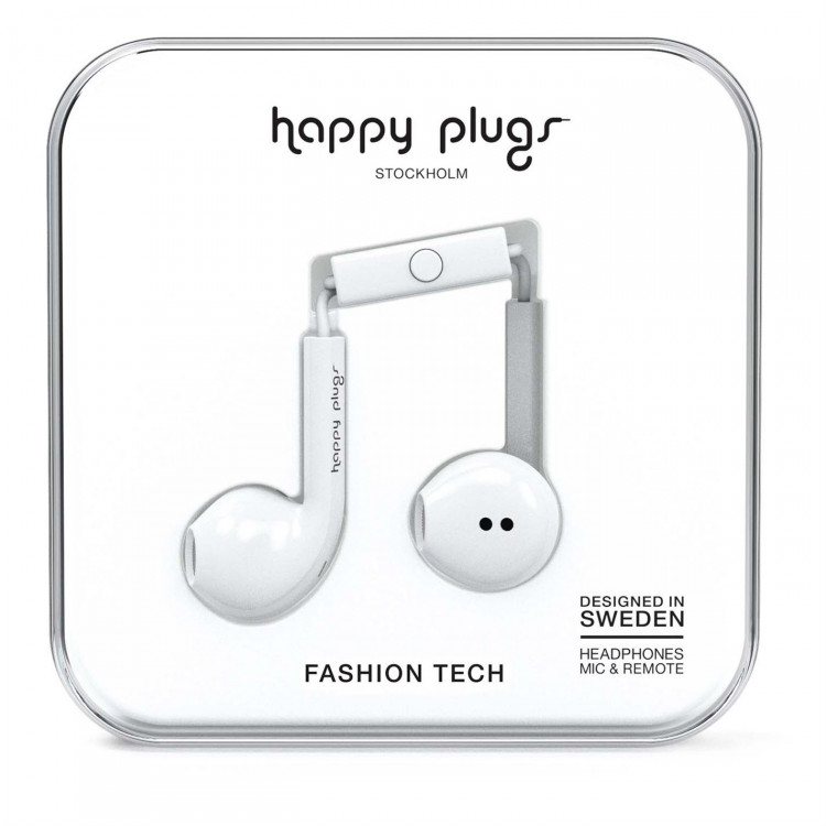Наушники Happy Plugs Fashion Tech Белые 
