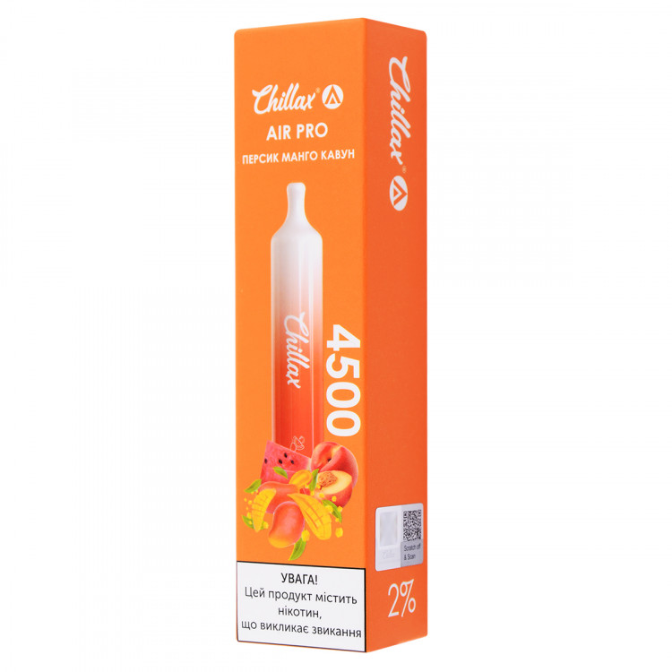 Chillax Air Pro 4500 Peach Mango Watermelon (Персик Манго Кавун) в интернет магазине кальянов фото 3