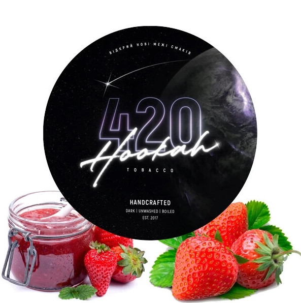 Табак 420 Dark Line Strawberry Jam (Клубника Джэм) 40 грамм в интернет магазине кальянов фото 1