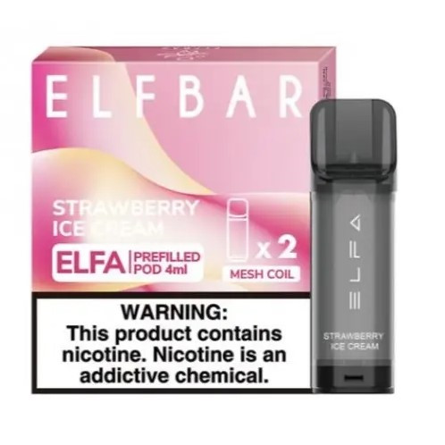 Картридж Elf bar ELFA 4ml Strawberry Ice Cream (Клубничное мороженное) 