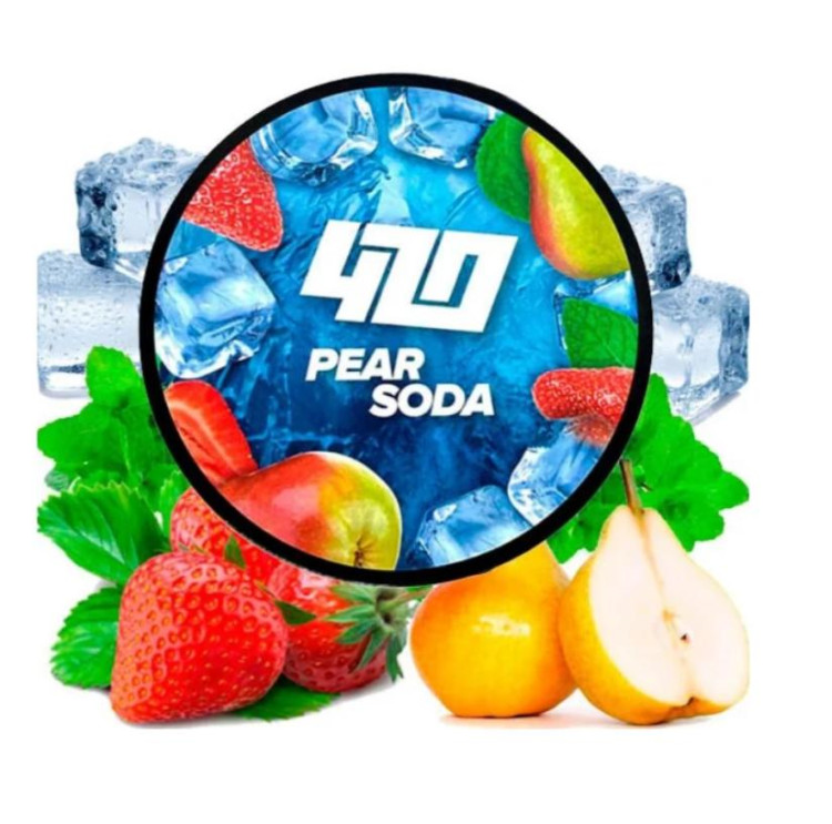 Табак 420 Frost Line Pear Soda (Груша Мята Клубника) 100 грамм в интернет магазине кальянов фото 1