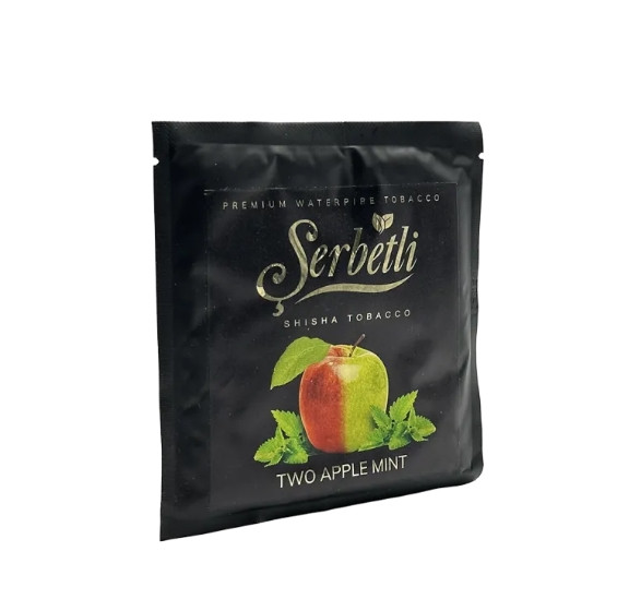 Табак Serbetli Two apple Mint (Двойное Яблоко Мята) 100 грамм  в интернет магазине кальянов фото 1