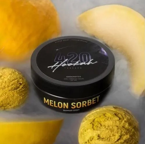 Табак 420 Melon Sorbet (Дынный сорбет) 100 грамм  в интернет магазине кальянов фото 1