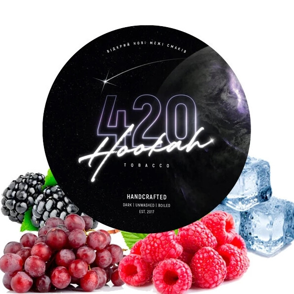 Табак 420 Dark Line Ice Grape Berry (Виноград Ягоды Лед) 40 грамм  в интернет магазине кальянов фото 1