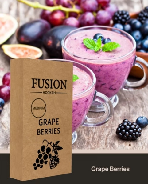 Табак Fusion Medium - Grape Berries (Виноград Ягоды) 100 грамм 