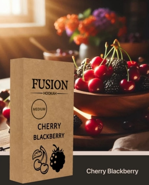 Табак Fusion Medium - Cherry BlackBerry (Вишня Ежевика) 100 грамм в интернет магазине кальянов фото 1