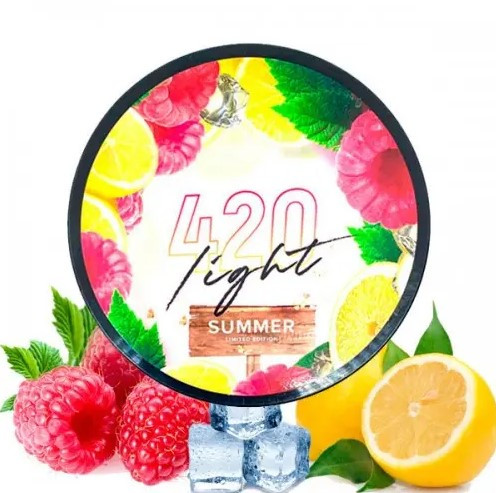 Табак 420 Light Айс Лимон Малина 100 грамм   