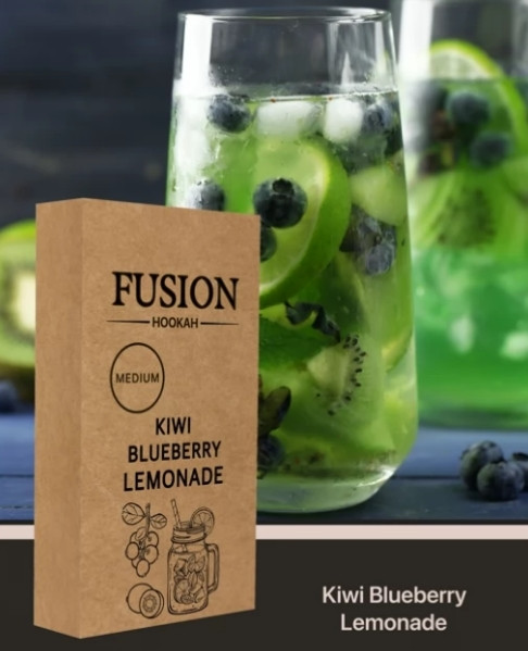 Табак Fusion Medium - Kiwi Blueberry Lemonad (Киви Голубика Лимонад) 100 грамм в интернет магазине кальянов фото 1