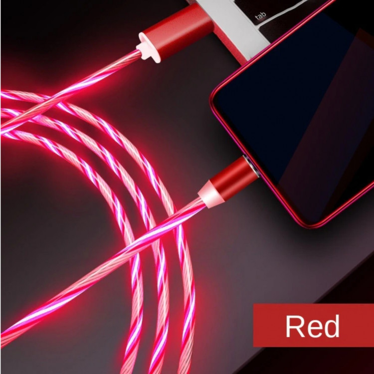Шнур для зарядки Iphone айфона Lightning to USB Cable (2m) красный на магните  
