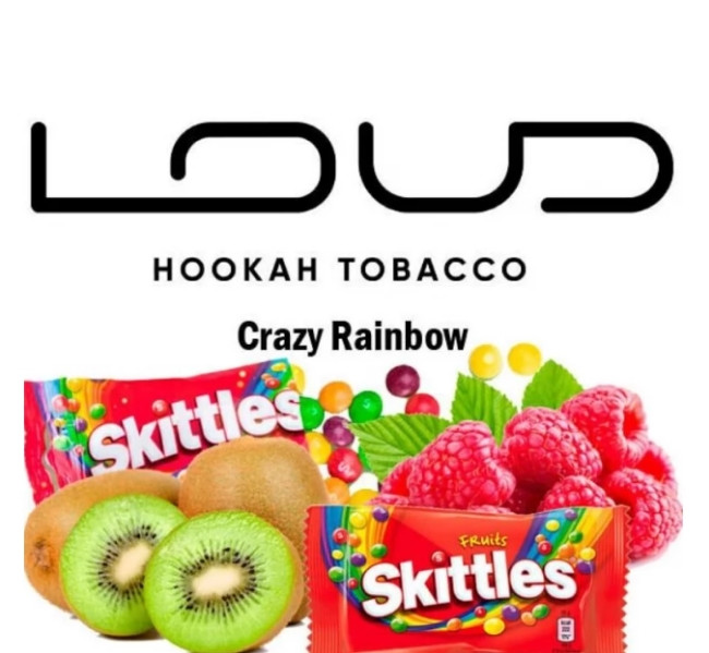 Табак Loud Crazy rainbow (Киви Малина Скиттлс) 40 грамм  в интернет магазине кальянов фото 1