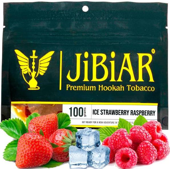 Табак JIBIAR Ice Strawberry Raspberry (Клубника Малина Лед) 100 грамм в интернет магазине кальянов фото 1
