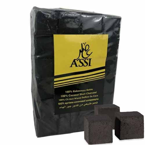 Кокосовый уголь для кальяна Assi Gold 1 кг 72 кубика в интернет магазине кальянов фото 1