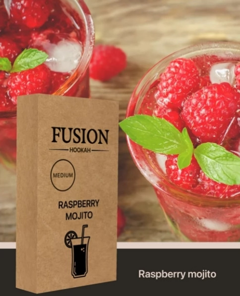 Табак Fusion Medium Raspberry Mojito (Малиновый мохито) 100 грамм 