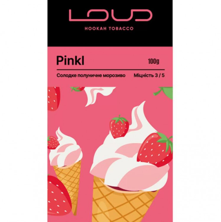 Табак Loud Pinkl (Клубничный пломбир) 100 грамм в интернет магазине кальянов фото 1