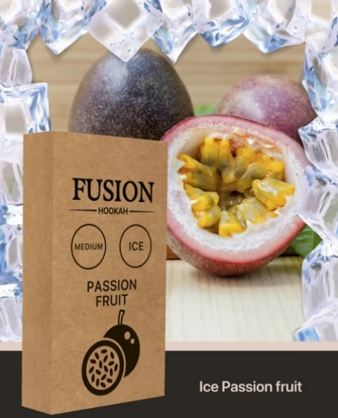 Табак Fusion Medium Ice Passionfruit (Ледяная Маракуйя) 100 грамм в интернет магазине кальянов фото 1