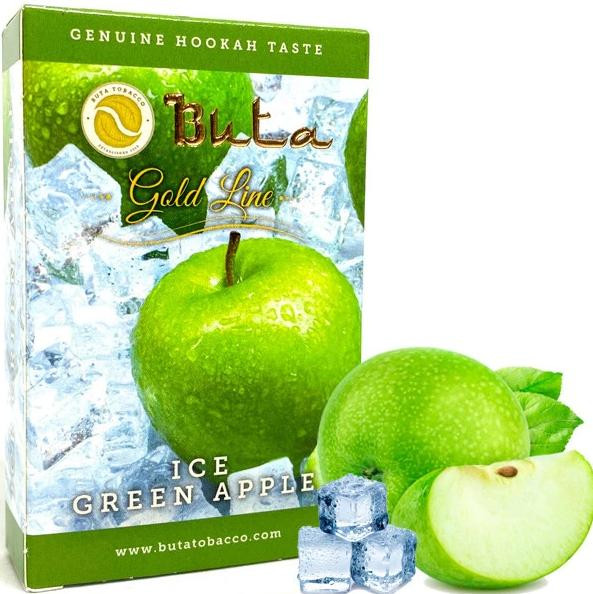 Табак Buta Gold Line Ice Green Apple (Зеленое Яблоко Лед) 50 грамм в интернет магазине кальянов фото 1