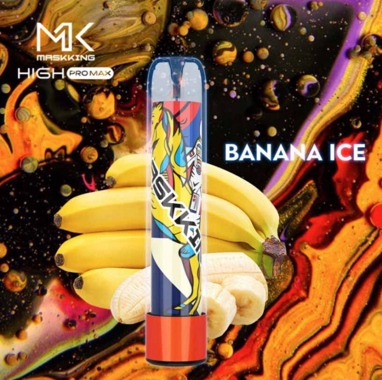  Одноразовая электронная сигарета Maskking High Pro Max Банан Лед 1200     