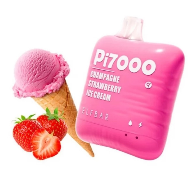 Elf Bar Pi 7000 Champagne Strawberry Ice Cream (Шампанское Клубничное Мороженое) 