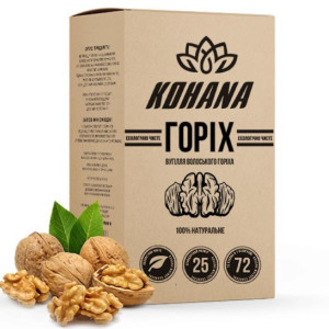 Уголь KOHANA Ореховый 1 кг 72 шт 25 мм