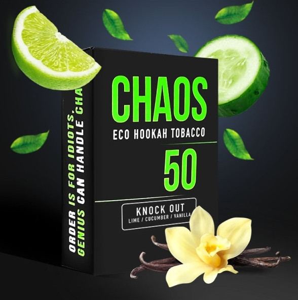 Табак Chaos Knock Out (Лайм Огірок Ваніль) 50 грамм   
