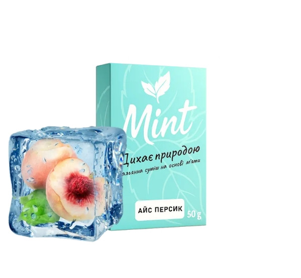 Кальянная смесь Mint Айс Персик 50 грамм в интернет магазине кальянов фото 1