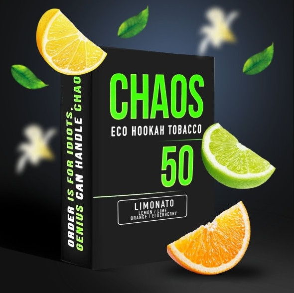 Табак Chaos Limonato (Лимонад Лайм Апельсин Бузина) 50 грамм  в интернет магазине кальянов фото 1
