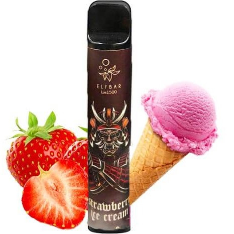 Одноразовая POD система Elf Bar Lux 1500 Клубничное Мороженое (Strawberry Ice Cream)  