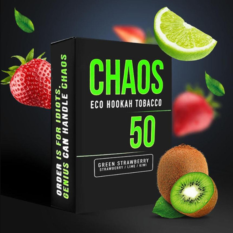 Табак Chaos Green Strawberry (Клубника Киви Лайм) 50 грамм в интернет магазине кальянов фото 1