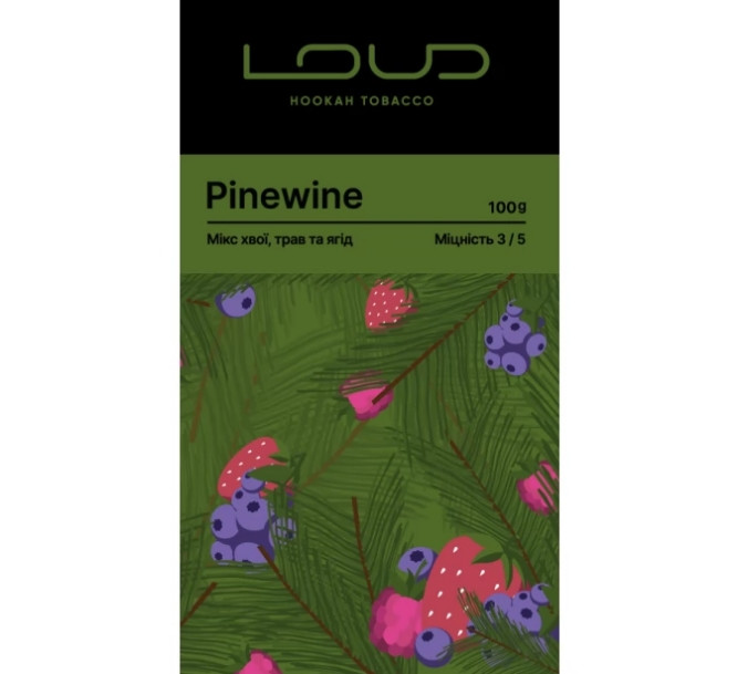Табак Loud Pinewine (Хвоя Мята Ягоды) 100 грамм в интернет магазине кальянов фото 1