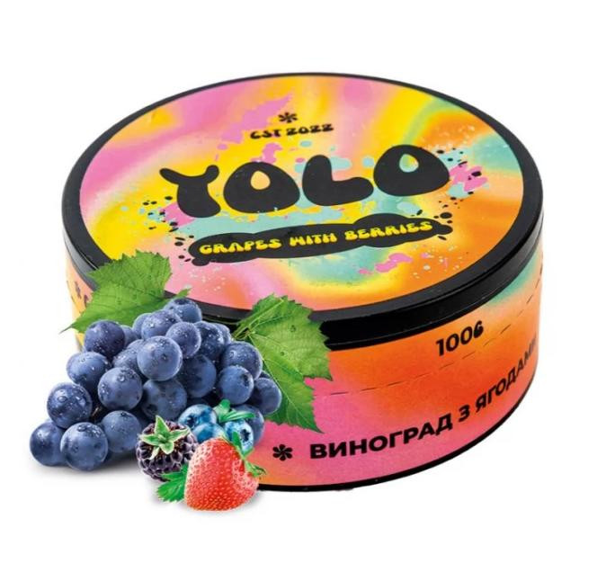 Табак Yolo Grapes Berries (Виноград с ягодами) 100 грамм в интернет магазине кальянов фото 1