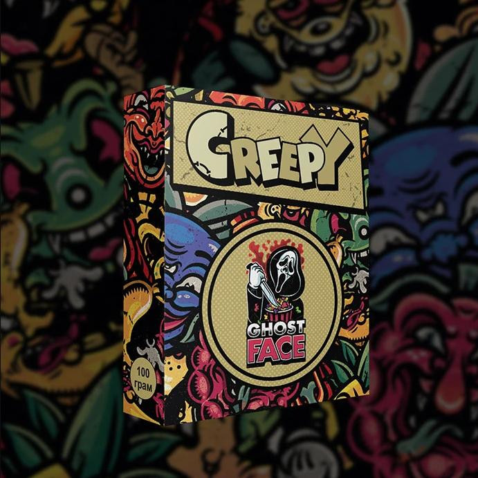 Табак Creepy Ghostface (Фруктово-карамельный попкорн) 100 грамм в интернет магазине кальянов фото 1