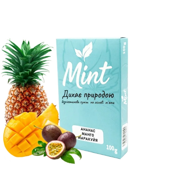 Кальянная смесь Mint Ананас Манго Маракуйя 100 грамм в интернет магазине кальянов фото 1