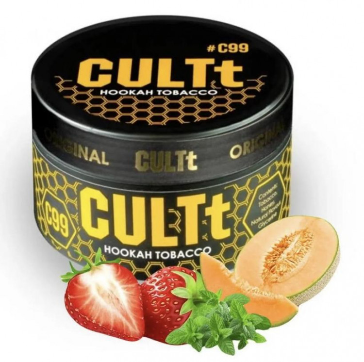Табак CULTt C99 Melon Strawberry Mint (Клубника Дыня) 100 грамм в интернет магазине кальянов фото 1