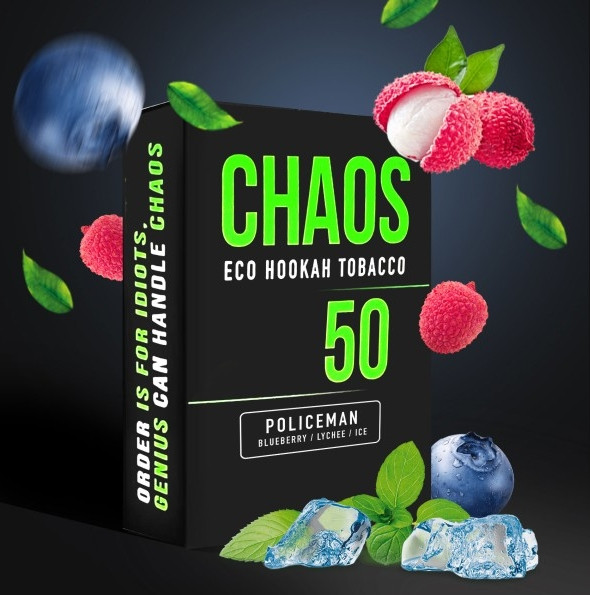 Табак Chaos Policeman (Чорниця Лічі Прохолода) 50 грамм   в интернет магазине кальянов фото 1