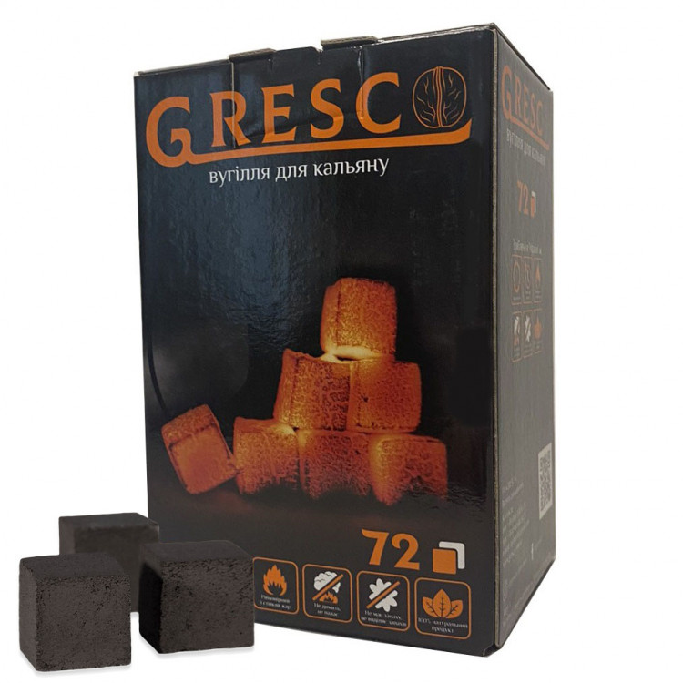 Ореховый Уголь Gresco 25 мм 72 кубика пакет 