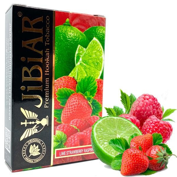 Табак Jibiar Lime Strawberry Raspberry (Клубника Малина Лайм) 50 гр   в интернет магазине кальянов фото 1