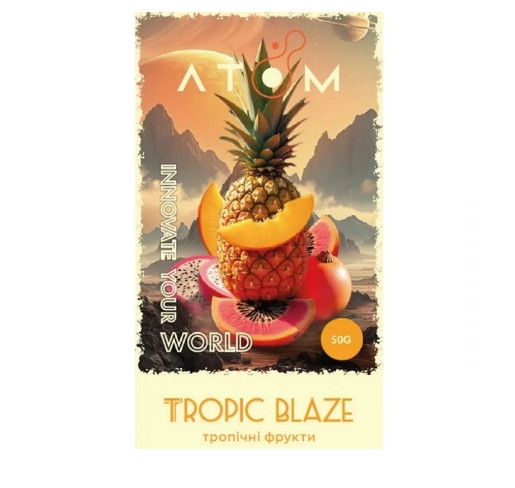 Табак Atom Tropic Blaze (Тропические фрукты) 50 грамм  в интернет магазине кальянов фото 1