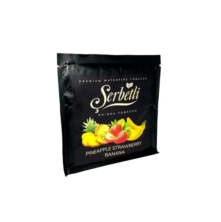 Табак Serbetli Pineapple Strawberry Banana (Ананас Клубника Банан) 100 грамм в интернет магазине кальянов фото 1