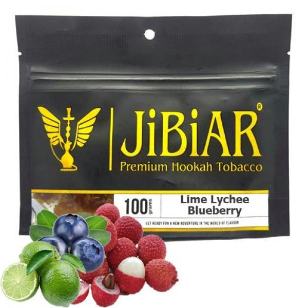 ТАБАК JIBIAR - LIME LYCHEE BLUEBERRY (ЛАЙМ ЛИЧЧИ ЧЕРНИКА) РЕПЛИКА 100 ГР  в интернет магазине кальянов фото 1
