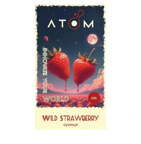 Табак Atom Wild Strawberry (Земляника) 50 грамм в интернет магазине кальянов фото 1