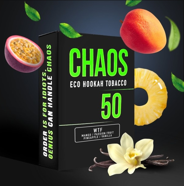 Табак Chaos WTF (Манго Маракуя Ананас Ваніль) 50 грамм  в интернет магазине кальянов фото 1