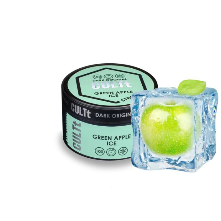 Табак CULTt Strong DS100 Green Apple Ice (зелёное яблоко, лёд) 100 грамм 