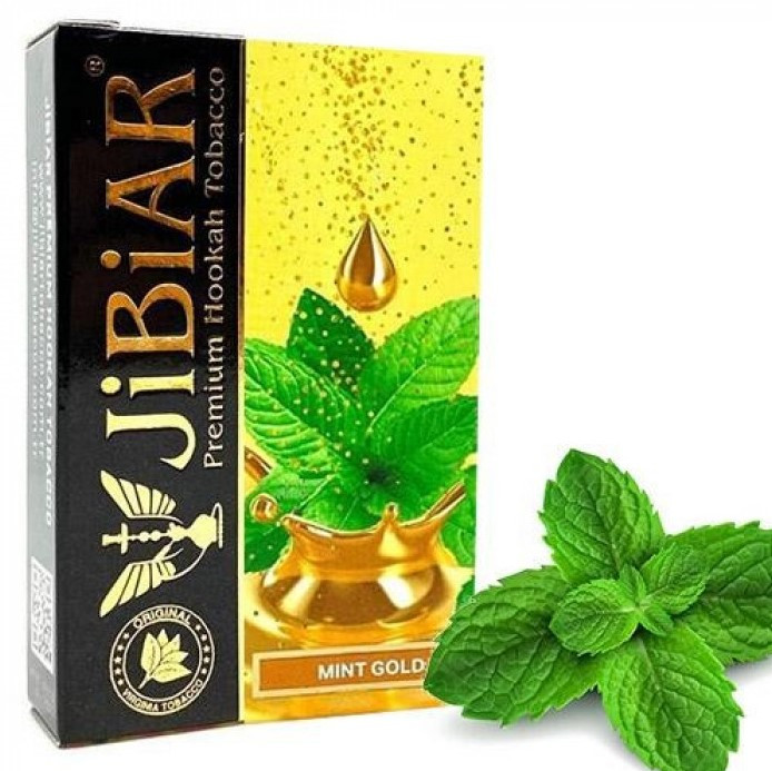 Табак Jibiar Mint Gold (Минт Голд) 50 грамм в интернет магазине кальянов фото 1