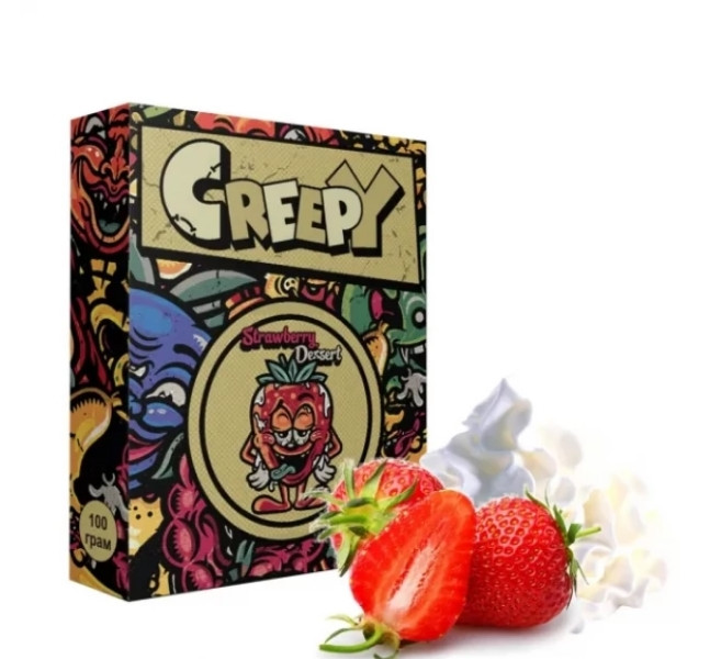 Табак Creepy Strawberry dessert (Клубничный десерт) 100 грамм  в интернет магазине кальянов фото 1