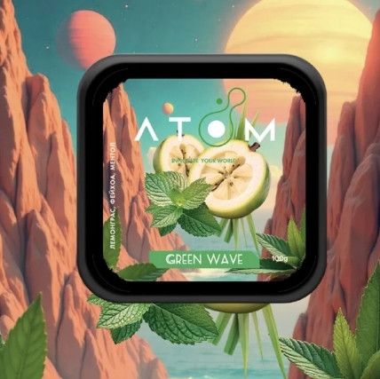 Табак Atom Green Wave (Лемонграсс, Фейхоа, Ментол) 100 грамм  