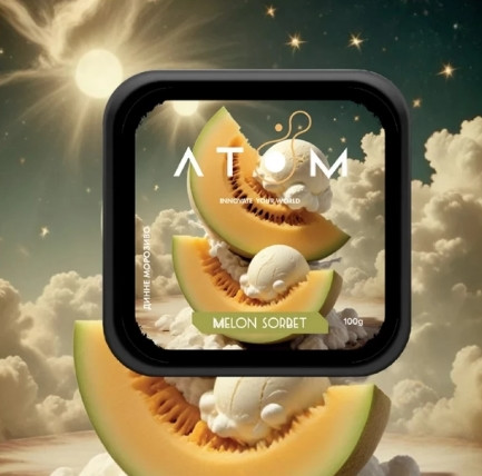 Табак Atom Melon Sorbet (Дынное мороженое) 100 грамм  в интернет магазине кальянов фото 1